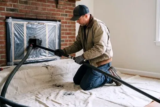 Clean chimney sweep in a Princeton Junction home